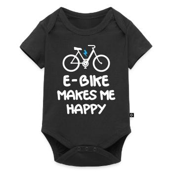 E Bike Makes Me Happy - Baby Premium short-sleeve bodysuit - black - Front