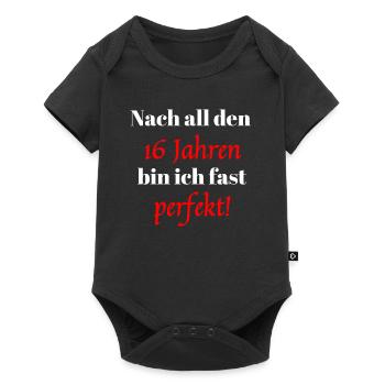 16. Geburtstag - Baby Premium Kurzarmbody - Schwarz - Vorne