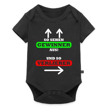 So sehen Gewinner aus Spruch Shirt Design Geschenk - Baby Premium Kurzarmbody - Schwarz - Vorne