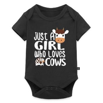 Just A Girl Who Loves Cows - Cow - Baby Premium short-sleeve bodysuit - black - Front
