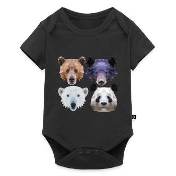 Polygon Bear Brown Bear Black Bear Polar Bear Panda Bear - Baby Premium short-sleeve bodysuit - black - Front