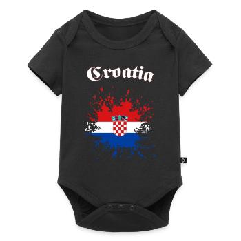 Croatia Kroatien - Baby Premium Kurzarmbody - Schwarz - Vorne