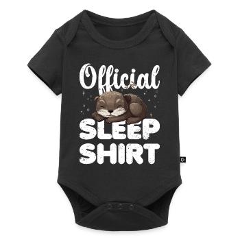 Otter Official Sleep Shirt Lazy Relax - Baby Premium short-sleeve bodysuit - black - Front