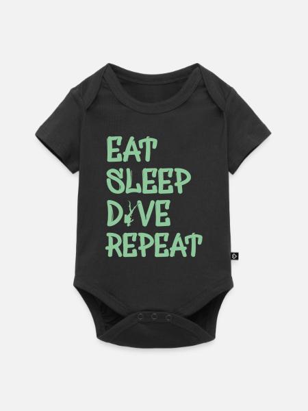 eat sleep dive repeat - Baby Premium Kurzarmbody - Schwarz