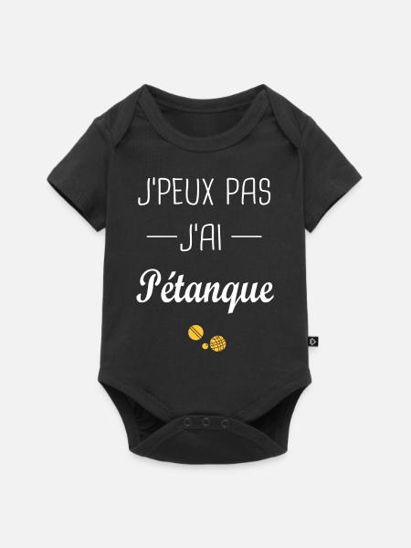 j'ai pétanque, Je peux pas j'ai pétanque - Body à manches courtes Premium Bébé - noir
