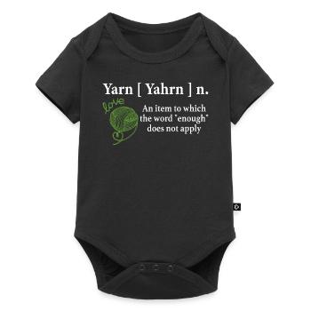 Yarn Noun definition Funny Knitting crochet knitti - Body à manches courtes Premium Bébé - noir - Devant
