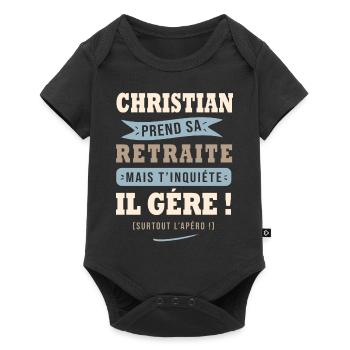 Christian humour retraité cadeau retraite homme - Body à manches courtes Premium Bébé - noir - Devant