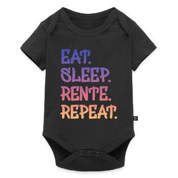 eat sleep rente repeat - Baby Premium Kurzarmbody - Schwarz - Vorne