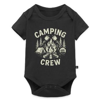 Camping Crew Lustiges Geschenk für Camping-Liebhaber - Baby Premium Kurzarmbody - Schwarz - Vorne