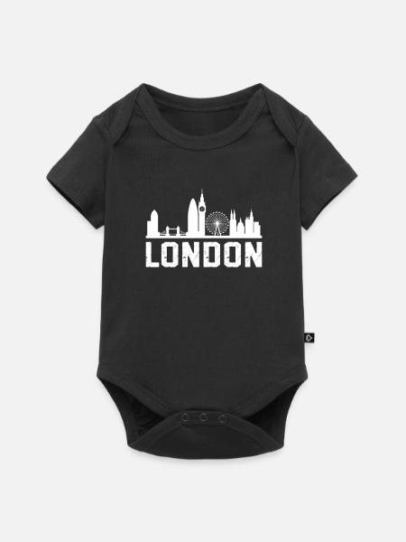 London Skyline - Baby Premium Kurzarmbody - Schwarz