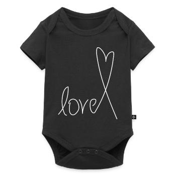 "love" heart gift idea white - Baby Premium short-sleeve bodysuit - black - Front