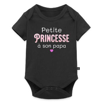 Petite Princesse à son papa. Mignon. Bébé. Fille - Body à manches courtes Premium Bébé - noir - Devant