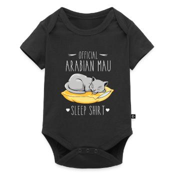 Schlafshirt: Schlafende Arabian Mau Katze - Baby Premium Kurzarmbody - Schwarz - Vorne