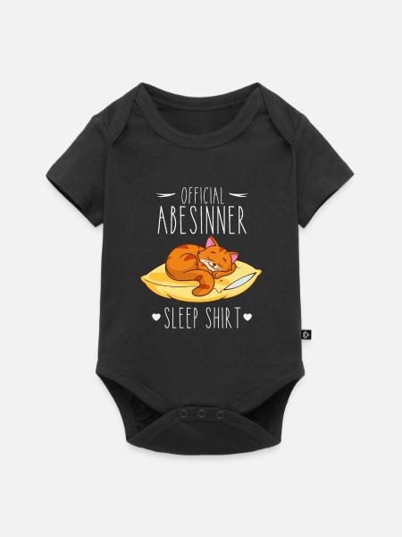 Schlafshirt: Schlafende Abesinner Katze - Baby Premium Kurzarmbody - Schwarz