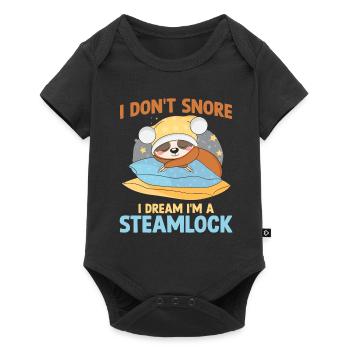 I don't snore I dream I'm a Steamlock - Baby Premium short-sleeve bodysuit - black - Front