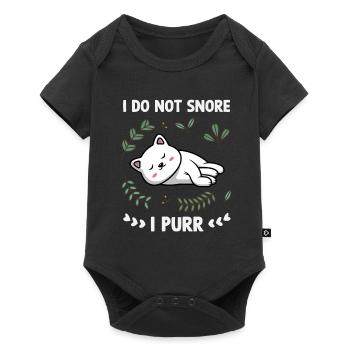 Je ne ronfle pas, je ronronne - Body à manches courtes Premium Bébé - noir - Devant