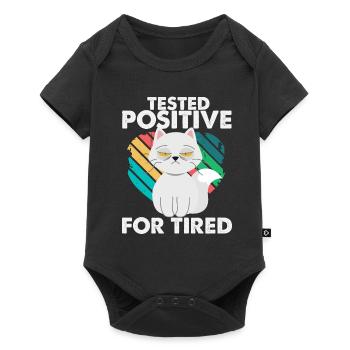 Tested Positive for Tired - Baby Premium short-sleeve bodysuit - black - Front