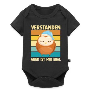 Verstanden- Aber ist mir egal Eule - Baby Premium Kurzarmbody - Schwarz - Vorne