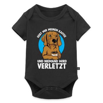 Gebt mir meine Kaffee und niemand wird verletzt. - Baby Premium Kurzarmbody - Schwarz - Vorne