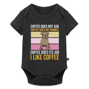 Kaffe Hund Morgenmuffel Montag Hass - Baby Premium Kurzarmbody - Schwarz - Vorne