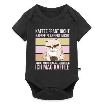 Katze Morgenmuffel Kaffee Kaffeliebe - Baby Premium Kurzarmbody - Schwarz - Vorne