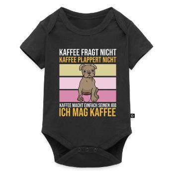 Kaffe Hund Morgenmuffel Montag Hass - Baby Premium Kurzarmbody - Schwarz - Vorne