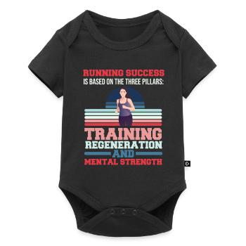 Running Success Training mentalement fatigant - Body à manches courtes Premium Bébé - noir - Devant