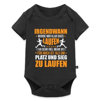 Laufen: Mehr als auf Sieg laufen - Baby Premium Kurzarmbody - Schwarz - Vorne
