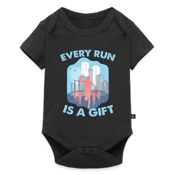 Every run is a gift - Baby Premium Kurzarmbody - Schwarz - Vorne