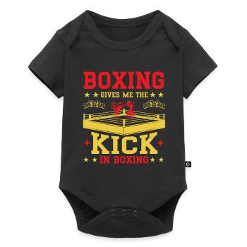 Boxing gives me the kick in boxing - Baby Premium short-sleeve bodysuit - black - Front
