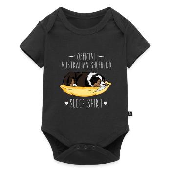Official Australien Shepherd Sleep Shirt - Baby Premium Kurzarmbody - Schwarz - Vorne