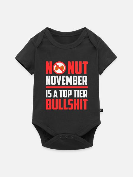 No Nut November - Baby Premium Kurzarmbody - Schwarz