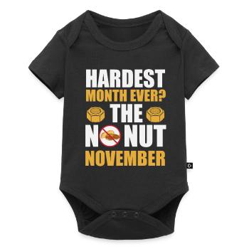 No Nut November Meme - Baby Premium Kurzarmbody - Schwarz - Vorne