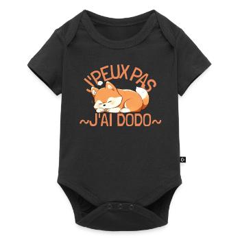 Je peux pas j'ai dodo. Renard mignon - Body à manches courtes Premium Bébé - noir - Devant