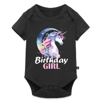 Unicorn Birthday Girl Birthday Girl Cute - Baby Premium short-sleeve bodysuit - black - Front