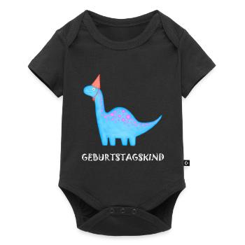 Anniversaire Garçon Brachiosaure Dino Anniversaire - Body à manches courtes Premium Bébé - noir - Devant