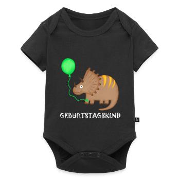 Birthday Boy Triceratops Dino Birthday - Baby Premium short-sleeve bodysuit - black - Front