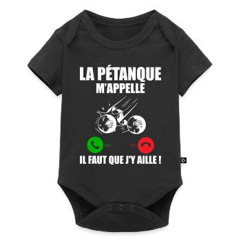 Pétanque calls me, Bouliste gift - Baby Premium short-sleeve bodysuit - black - Front