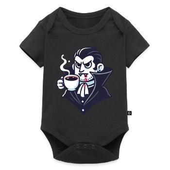 Dracula Coffee Time Cartoon Design - Body à manches courtes Premium Bébé - noir - Devant