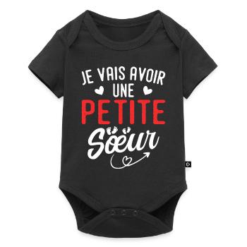 Je vais avoir une petite sœur - Body à manches courtes Premium Bébé - noir - Devant