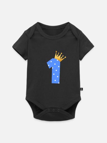 1st verjaardag eerste verjaardag cadeau - Premium babyrompertje met korte mouwen - zwart
