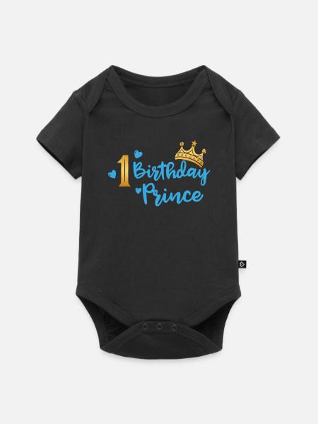 Bursdag Prince første Birthday Boy Boy gave - Premium kortermet body for barn - svart