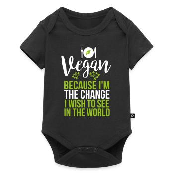Changement végétalien végétaliens cadeau végétalisme - Body à manches courtes Premium Bébé - noir - Devant
