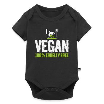 Vegan 100% Cruelty Free Vegan Gift - Baby Premium short-sleeve bodysuit - black - Front