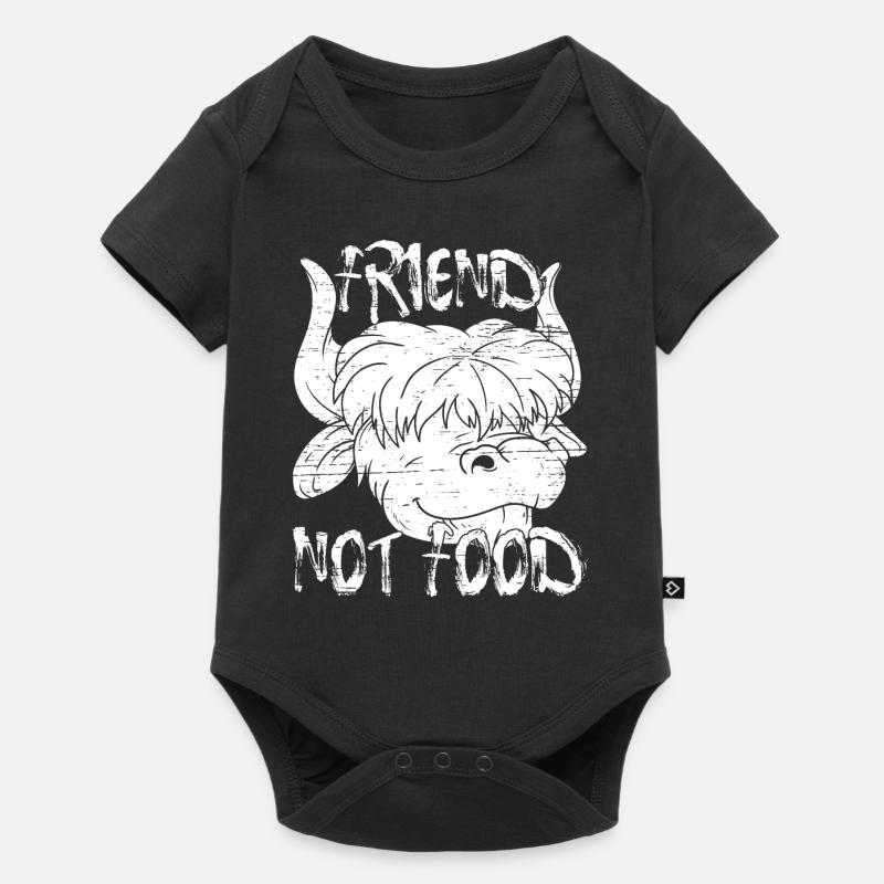 Ami végétalien pas de nourriture - Body à manches courtes Premium Bébé - noir