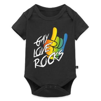Gay love rocks - Baby Premium short-sleeve bodysuit - black - Front