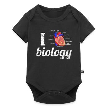 J'aime la biologie avec coeur anatomique Bio Aorta - Body à manches courtes Premium Bébé - noir - Devant
