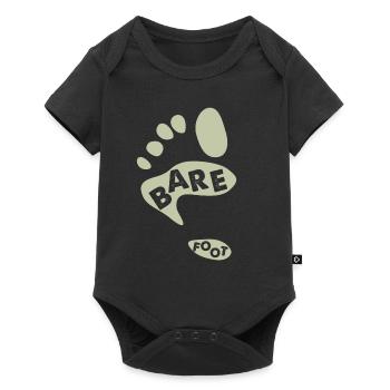 Empreinte pieds nus - Body à manches courtes Premium Bébé - noir - Devant