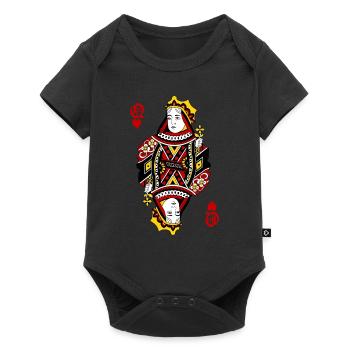 Cœur Lady Poker Card Costume d'Halloween Drôle - Body à manches courtes Premium Bébé - noir - Devant