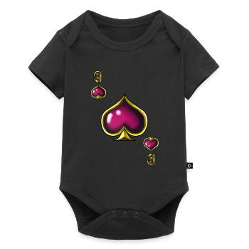 Carte de poker As de pique Costume d'Halloween drôle - Body à manches courtes Premium Bébé - noir - Devant
